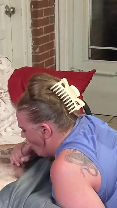 Unforgettable moment from "Cheating wife caught giving the neighbor a blowjob and smoking!"