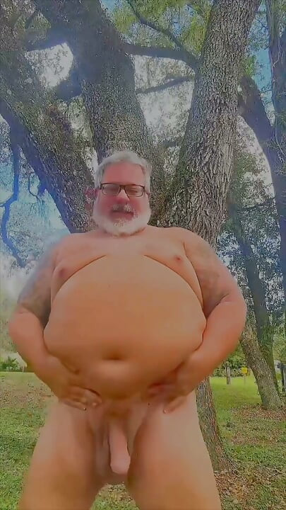 Naked Dancing Bear in the Wilderness Showing His Hole