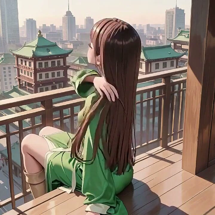 Kneeling on Tatami with a Short, Her Eyes Are Hazy. Sunlight Hits Her Wet Skin as She Goes From Serene to Seductive.