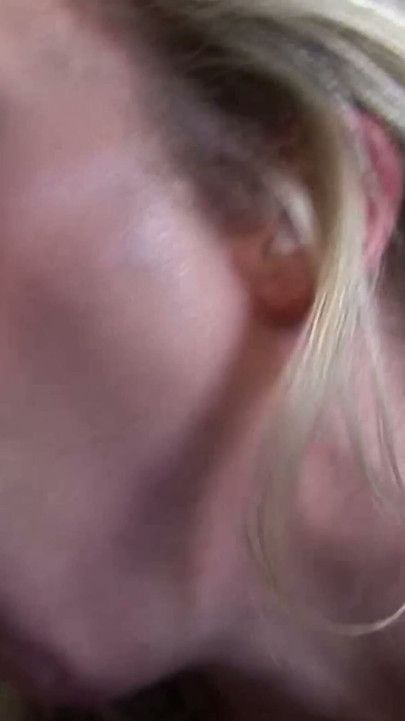Busty Blonde in a Fishnet Bodystocking Strokes, Sucks and Gets Fucked Doggy