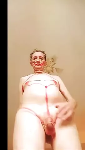 nude painting myself red