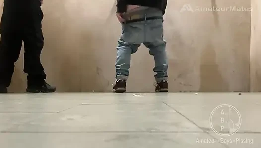Peeking, Peeing, Flashing, Teasing at Public Urinal