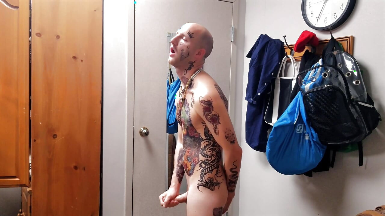 Face Tatted Dildo Fucking