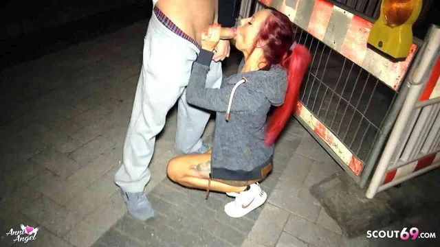 GERMAN REDHEAD TEEN BITCH PICKS UP STRANGER IN COLOGNE FOR SEX