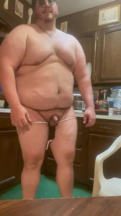 Memorable moment from "Gargantuan Muscle Chub Bear Daddy Bubba Burly Chub Poses Post Workout & Pumps Out a Cannikin of"