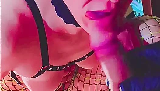 A Nighthore with 2 Phat Lips and thick Cum Stringers
