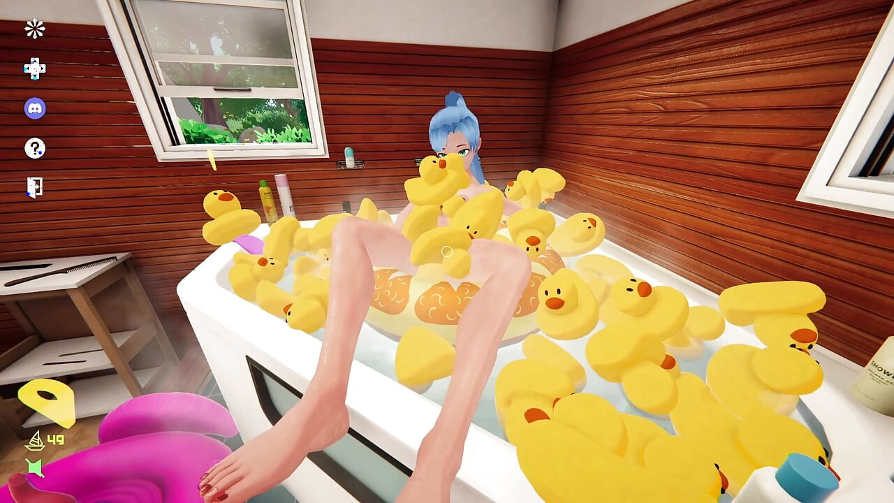 My Busty Hot Roommate Taking a Shower - My Bath Tub Companion - Gameplay