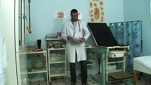 Hot and sexy brunette with perfect body and glasses loves to fuck doctors with her hot tight wet pussy