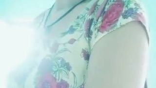 Tiktok girl showing boobs jumping