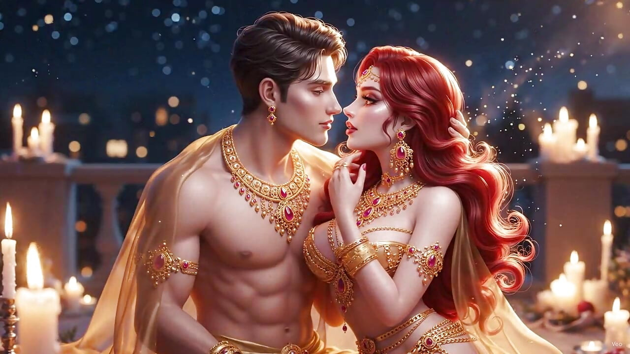 Romantisk Desi Par Seng Pe Myk Intim Omfavnelse - Hvit Saree Mein Sexy Kone Aur Ektemann Ki Full Romantikk
