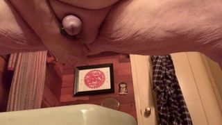 Sissy fucking a large object
