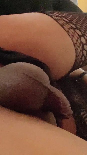 Anal play in lingerie