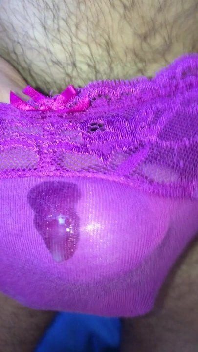 Cum in a friend's purple knickers