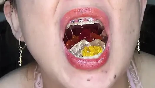 Swallowing Large Gummy Bears, Putting Them in the Vagina