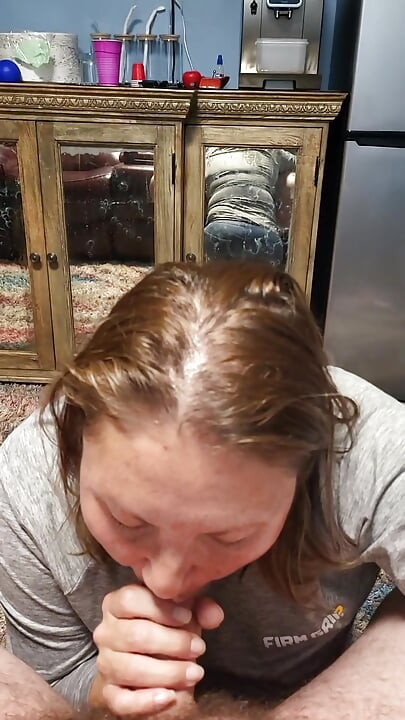 Dirty talking milf while sucking cock talks about why she likes sucking dick and how she wants guys lined up to for a blowjob