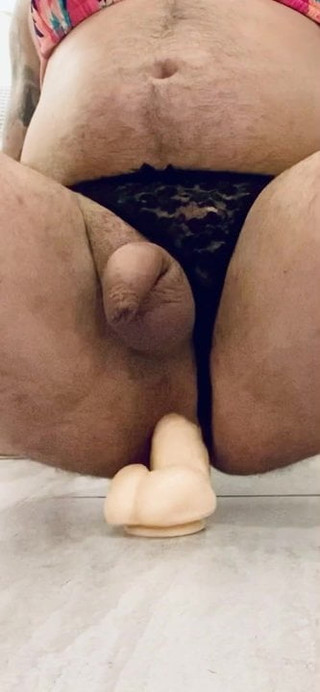 Small dick sissy riding dildo