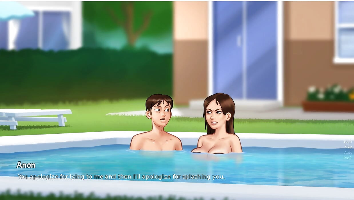 Summertime Saga - เกมเพลย์ -สวมบทบาท - Jenny ฉากเย็ดสระน้ํา