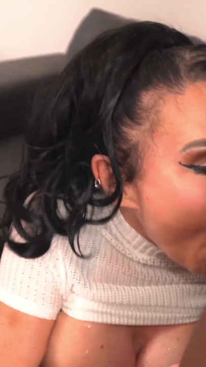 Emotional moment from "Interracial Threesome for Hot Biritish Milf"