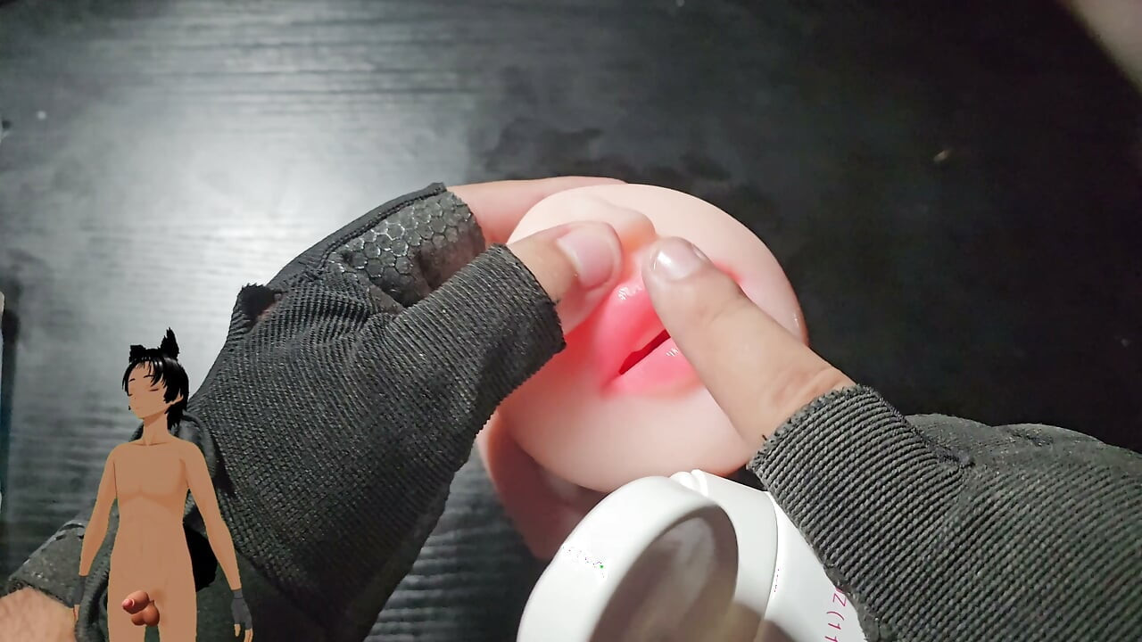 Using a pocket pussy that looks a mouth!