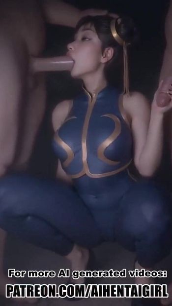 Street Fighter Chunli cosplay blowjob unzensierte hentai-KI generiert