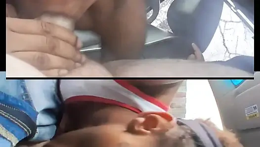 Double ebony blowjob