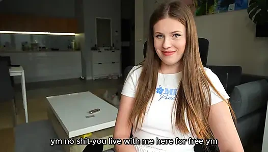The girl doesn't speak Polish very well, so she's having sex with me - Bella Crystal