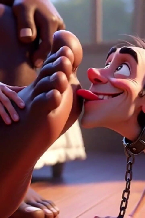 Submissive Man Grovels and Licks His Dominant Wife's Feet
