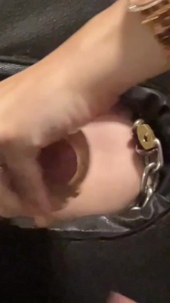 Key moment from "Femdom Milking Table & Milking Chair Ruined Orgasm Cumshots Compilation"