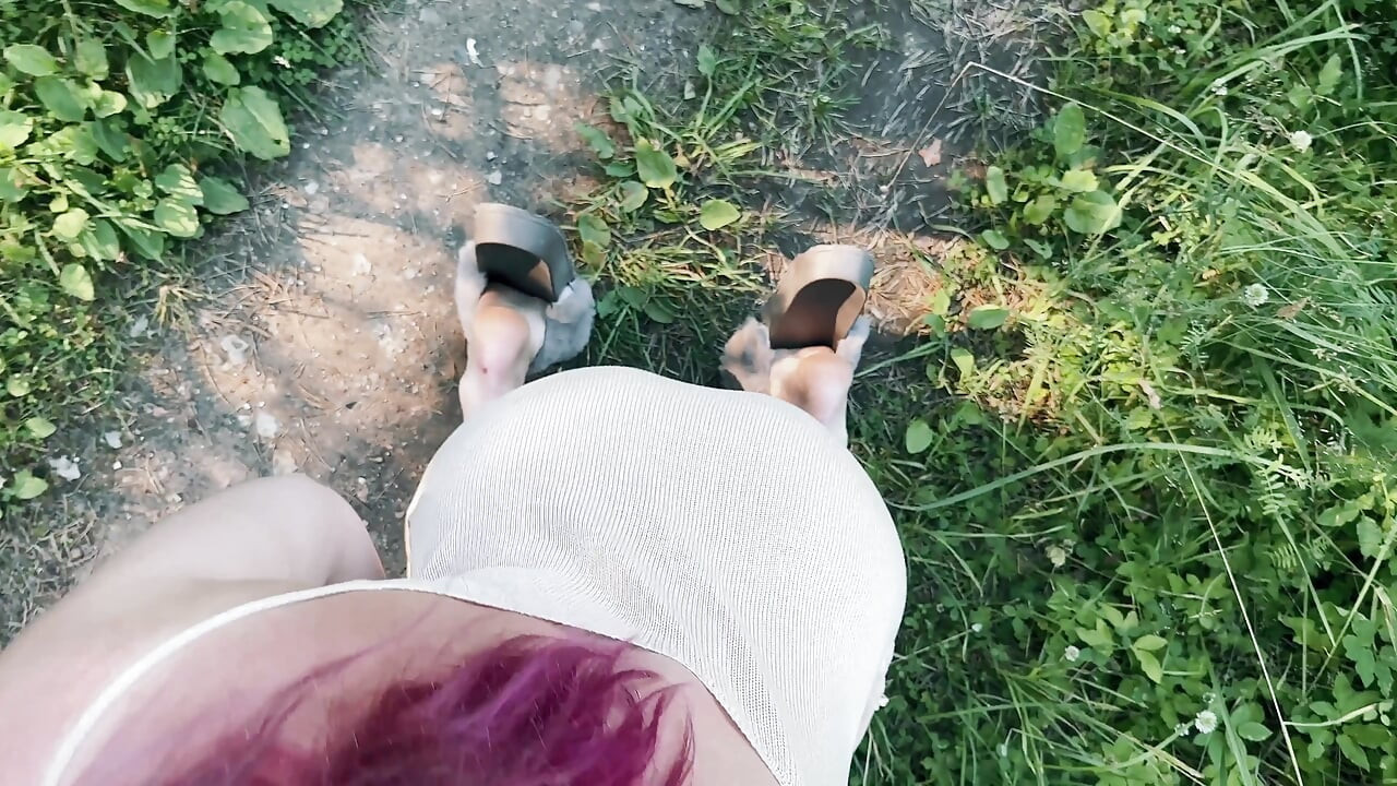 Risky Outdoor Sex in the Forest - Almost Caught, Deepthroat & Cumswap