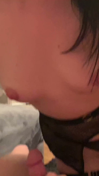 She couldn't choose which cock to suck, so she SUCKED BOTH! | Clip 1