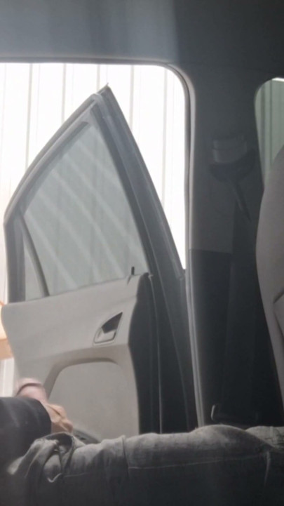 Risky handjob inside the car for student in public. | Clip 1