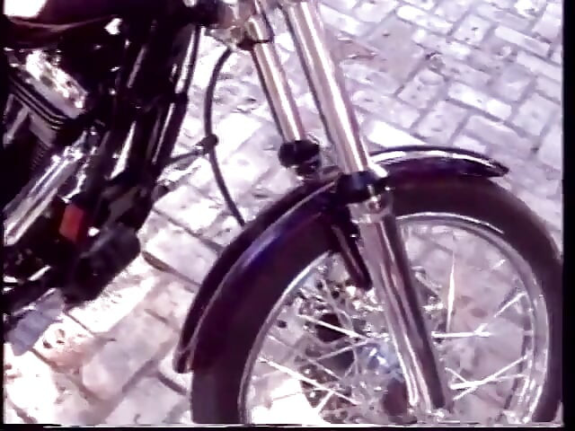 Young blonde biker slut Kendall gets her tight pussy banged with hard schlong of long-haired stud