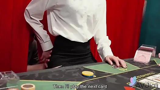 Ein sexy blondes taiwanesisches mädchen ist der händler, der bei der arbeit gefickt wird