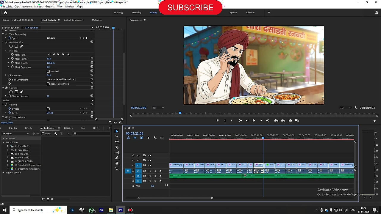 Il ragazzo delle consegne del gas desi gas scopa il progetto - editing