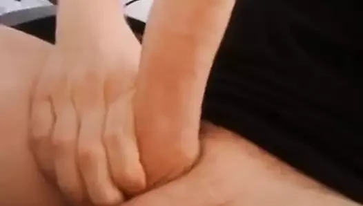 Jerking off my big throbbing cock