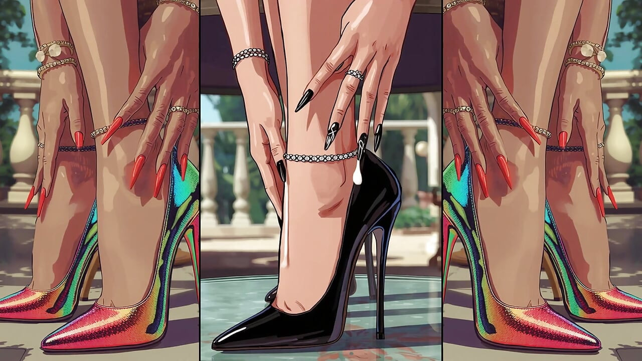 Tocuri înalte primesc spermă de la alle site-uri și va fi lins de fete sexy anime
