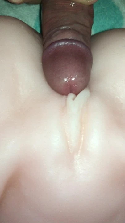 Fake anal real cum