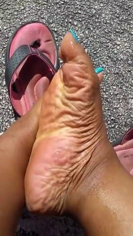 Ebony feet flip flops