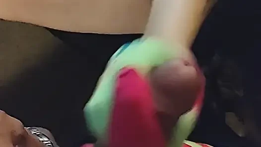 #2 Disney Sockjob Sock Footjob - Chip Sock Job - Cartoon Sock Handjob Cum