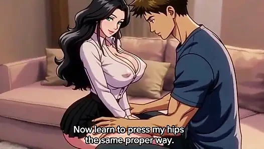 Stepmom teach his stepson how to sequese big natural tits 3D Anime