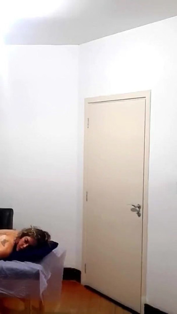Emotional moment from "She went to get a massage but was surprised by the therapist who ejaculated in her"