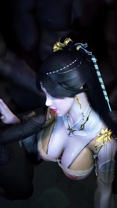 3D Cute Cosplay Slut Asian Whore Have Group Sex