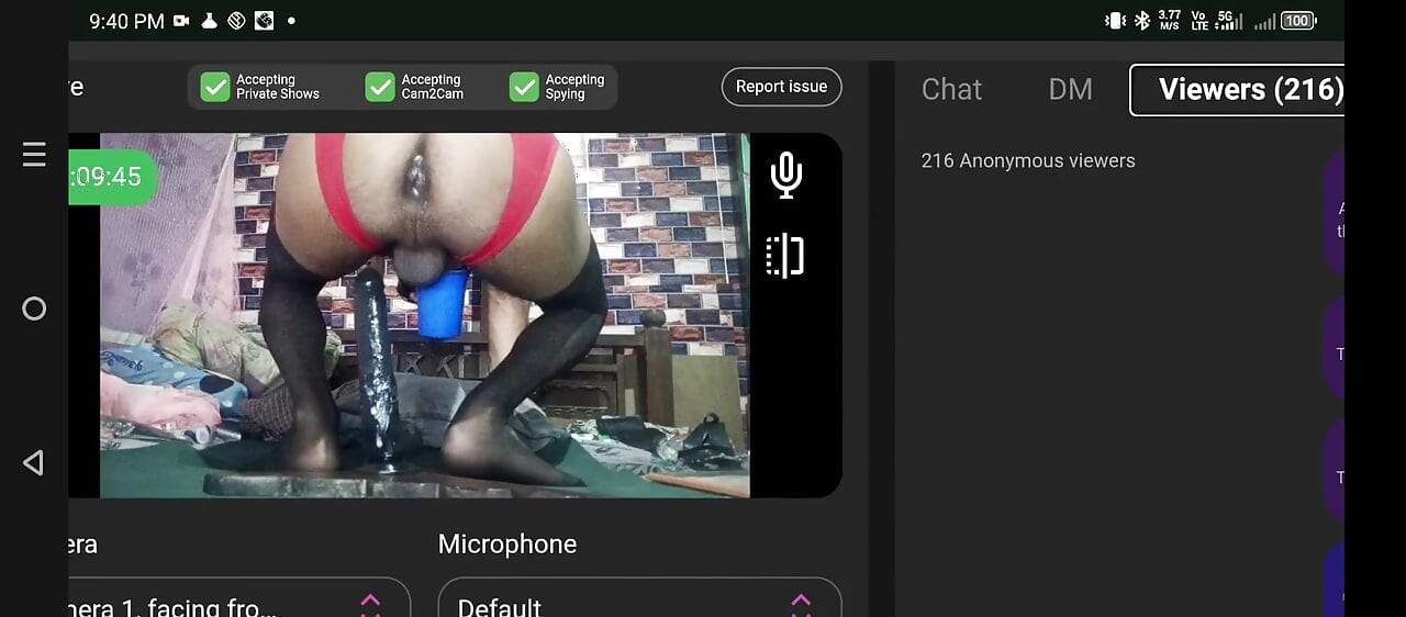 Sissy Boy Lingeire Red Underwear Black Bra, Big Black Monster Dildo Deep Inside, Squirting in Cup. Webcam Show, Assam93