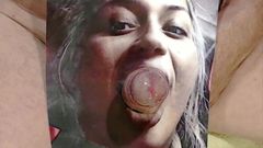 Tribute for cazzo93 - slut gets her hot tongue cum covered