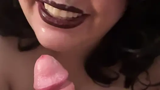 Real Couple Homemade Blowjob! Ahegao Facial