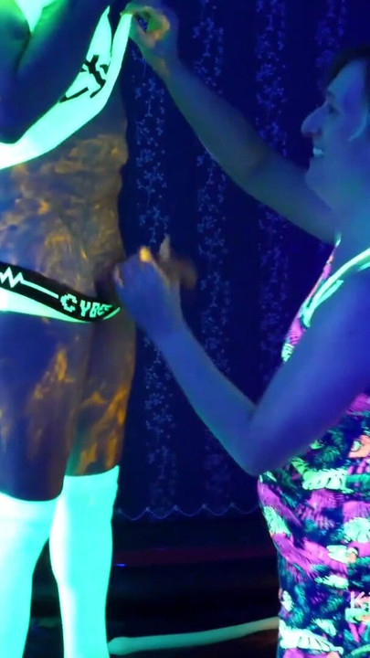 Wet and Messy glowing UV slime colourful alien goo play | Clip 1