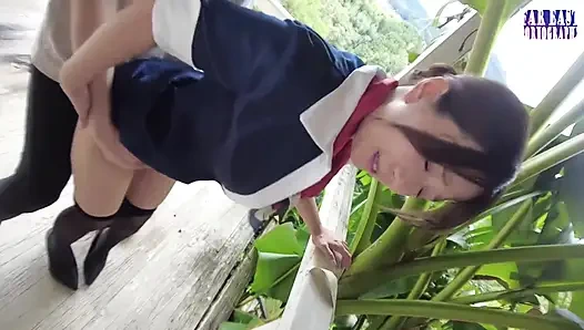 Aksi hot lekuk tubuh aduhai cewek-cewek dengan tubuh langsing yang lagi asik muasin satu sama lain di taman, lot, rooftop, dan room ep-3