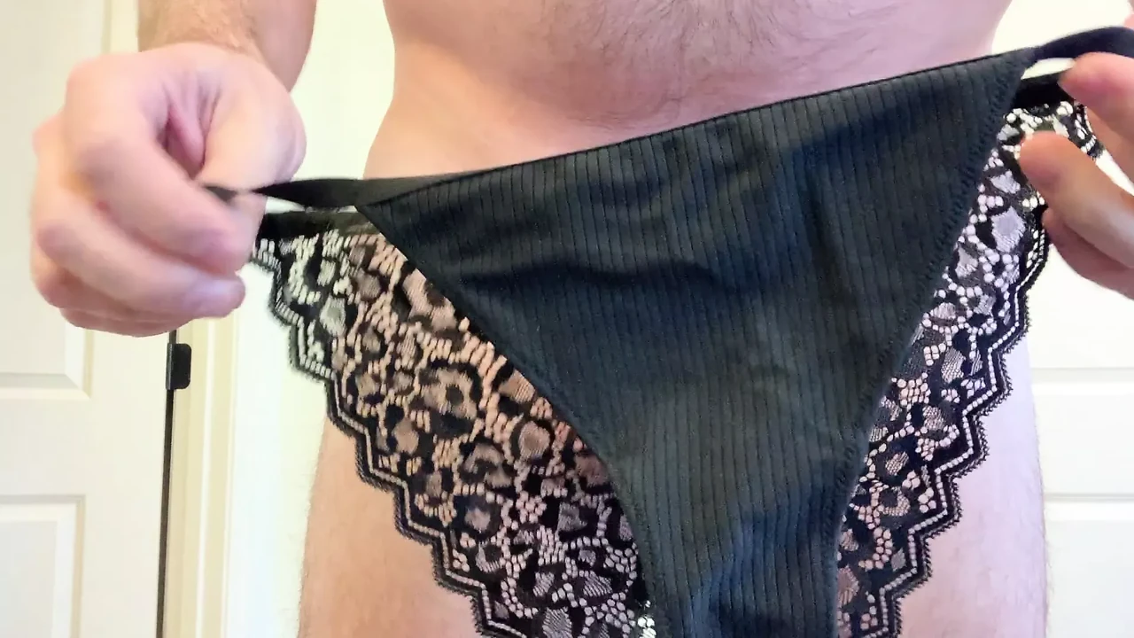 Trying on teenage daughters panties Part 1