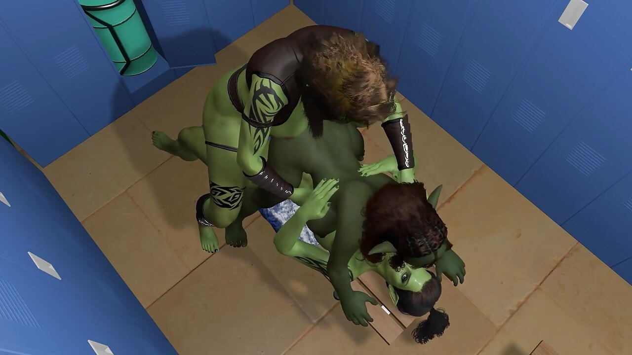 Vollbusiges goblin-mädchen hart von futa Orcs geritten
