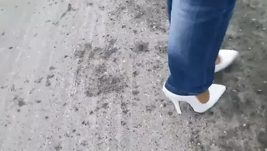 15cm High Heels Pumps - Nylons - Jeans - Walk